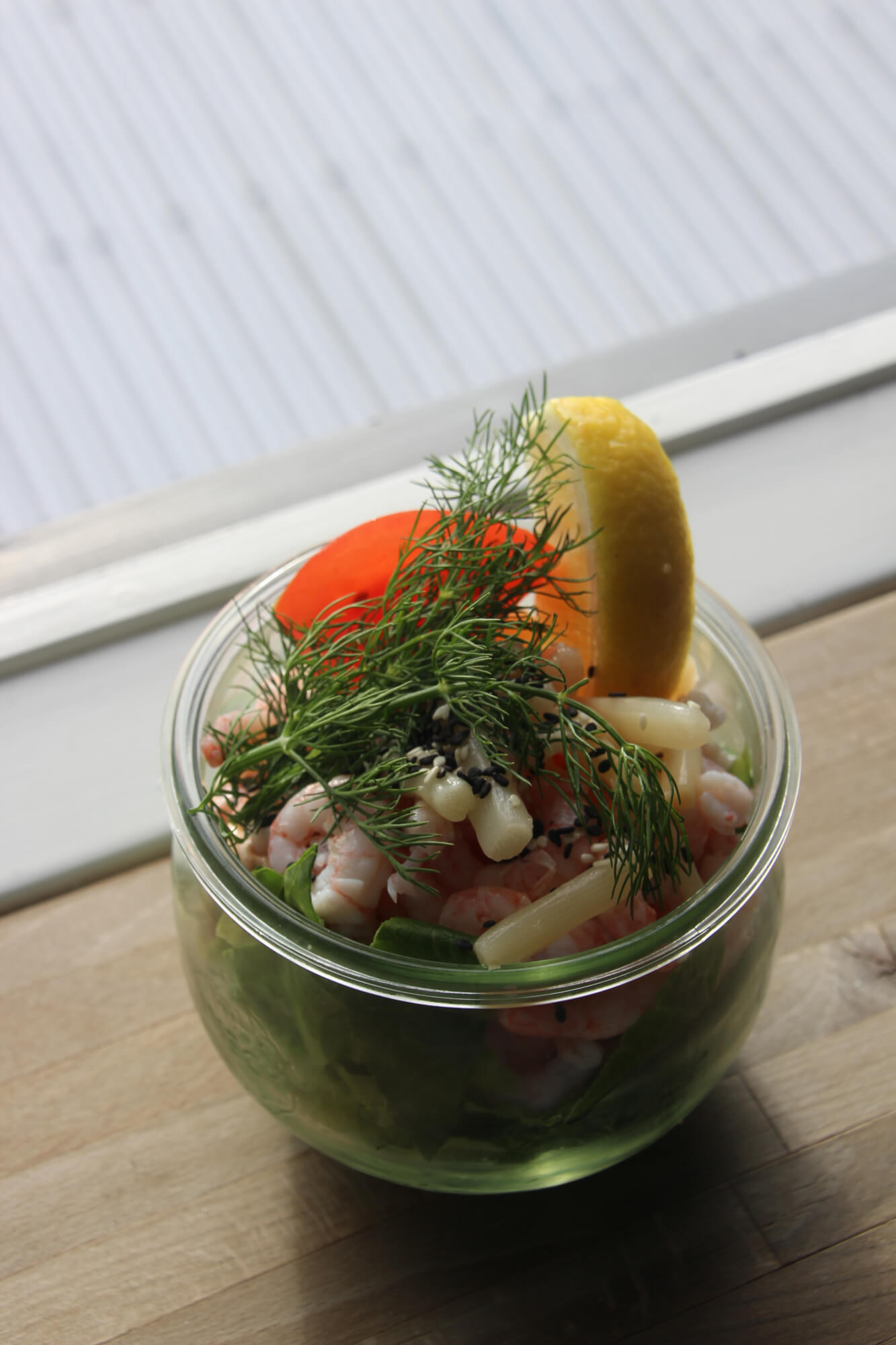 Klassisk rejecocktail med dild og citron