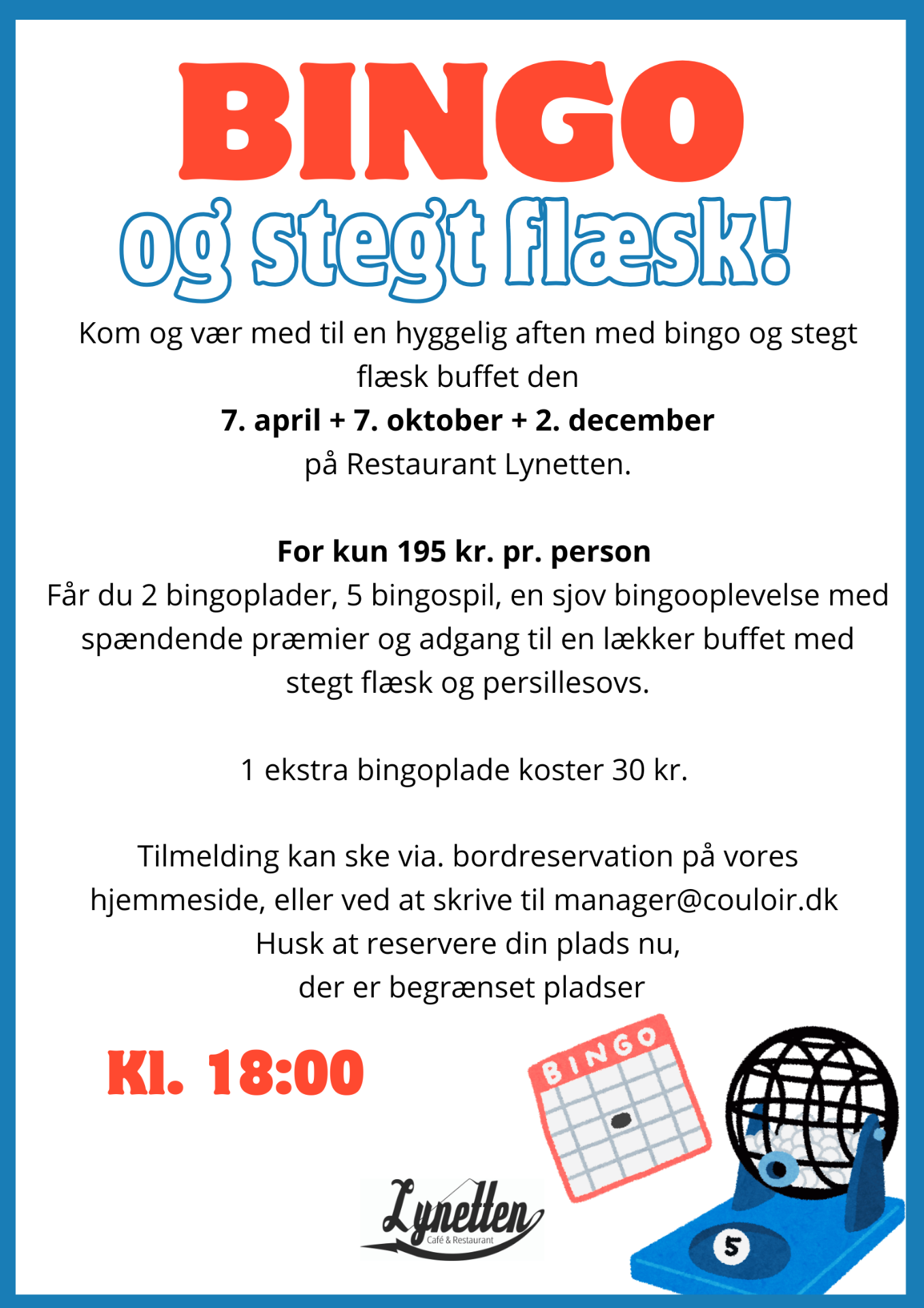 Bingo og buffet flyer