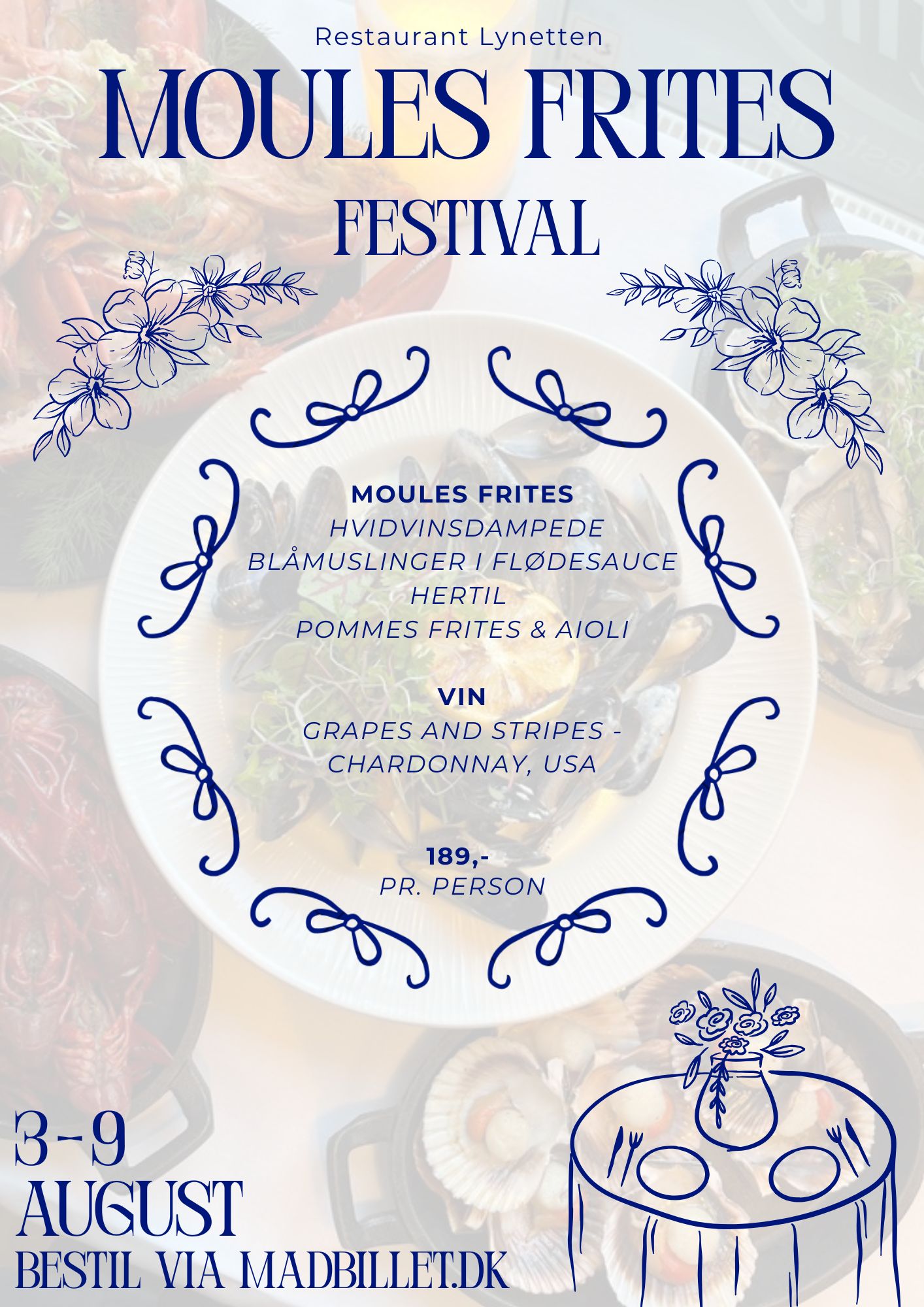 Moules Frites Festival 2026 flyer — Restaurant Lynetten